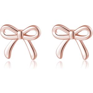 SLUYNZ Solid 925 Sterling Silver Bow Earrings Stud for Women Teens Small Bowknot post Stud Earrings