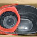 O-Cedar EasyWring Microfiber Spin Mop, Bucket Floor Cleaning System, Red, Gray, Standard