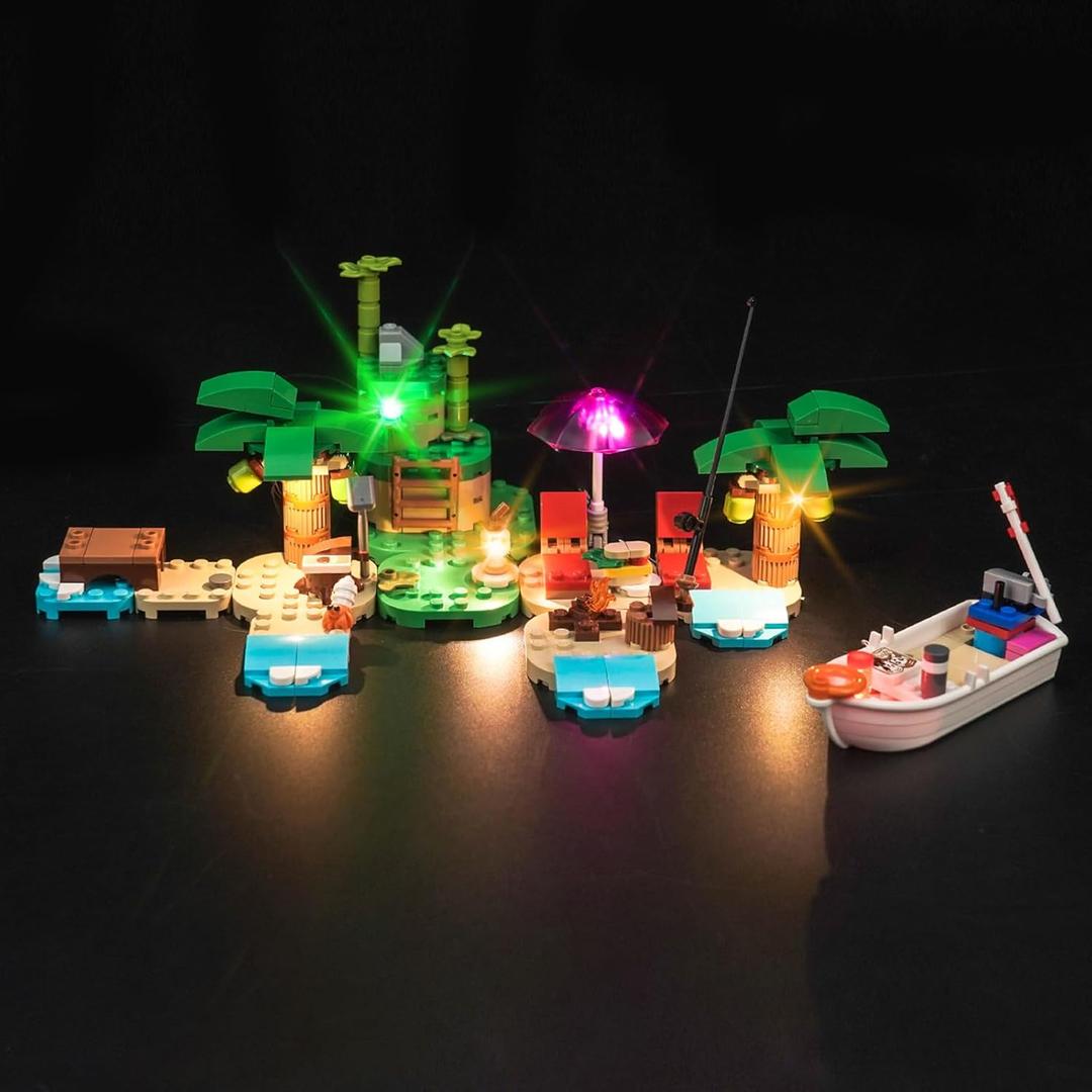 LocoLee LED Light Kit Compatible with Lego Animal Crossing Snow Kapp'n's Island Boat Tour 77048 (No Models Only Light) Creative Lighting Set Accessories Compatible with Lego 77048 Set