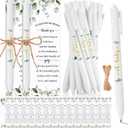Tenceur 50 Set Baby Shower Pens Greenery Baby Shower Favor for Guest Sage Ballpoint Pens with Woodland Thank You Cards Gender Reveal Party Favor for Girl Boy Party Souvenirs Prizes