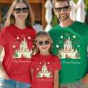 Matching Christmas Shirts Magical Family Shirts Matching 2025 Vacation Matching Outfits Merry Christmas Clothes (Red, L)