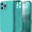 IPhone 16 Pro Max Case with 2 Screen Protectors - Compatible with Magsafe - Upgraded Camera Protection - Liquid Silicone Protective Phone Case 6.9" for Men, Women,Girls, Turquoise
