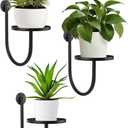 Wall Planters for Indoor Plants, Mounted Holder Shelf, Metal Plant Wall Hanger, Decorative Plant Shelf for Indoor Wall Decor (3 Pack)