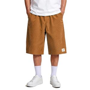 Heyfanee Mens Baggy Shorts Casual Corduroy Summer Beach Shorts for Men Loose Fit Capris Orange 34