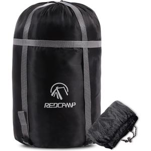 REDCAMP Sleeping Bag Stuff Sack, Black M, L, XL and XXL Compression Sack, Great for Backpacking and Camping