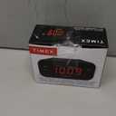 Timex Alarm Clock with Large Display, Digital Alarm Clock for Bedroom Includes 120V Universal Power Adapter (T121B - Black)