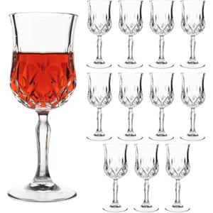 UMEIED 12 Pack 7.2oz Wine Glasses, Small Stemware for Red Wine, Port, Sherry, Dessert Wine, Crystal Clear Classic Glass Goblets Elegant Glassware for Restaurants, Bars, Home Use