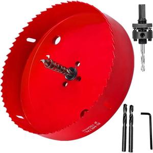 4 Inch Hole Saw with Arbor - Heavy Duty Steel Standard - 4 for Sawing Holes in Normal Wood, Plywood, Drywall, PVC Board and Plastic Plate