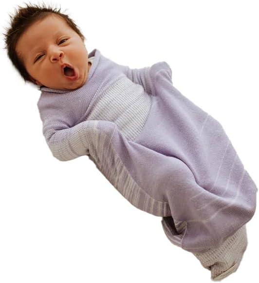 Swaddelini Large Swaddle Sleep Sack, Easy-to-Use Baby Sleep Sack, Helps Babies Sleep Longer, 0-3 Months, 12-18 Pounds, Made in USA, Lavender, Sm