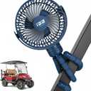 10L0L Rechargeable Portable Fan-8000mAh Battery Operated Fans Compatible with Yamaha/EZGO/Club Car/Tents/Prams/Golf Cart Push Cart with Flexible Tripod, LED Light, 360° Rotatable, 3 Speed