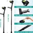 Forearm Crutches for Adults, Upgraded Heightened Forearm Crutches, 10-Level Adjustable Height, Arm Crutches Forearm, Aluminum Crutches for Walking