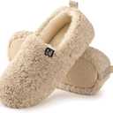RockDove Women's Faux Shearling Closed Back Slipper with Memory Foam (8, Beige)