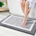 OLANLY Bathroom Rugs 30x20, Extra Soft and Absorbent Microfiber Bath Mat, Non-Slip, Machine Washable, Quick Dry Shaggy Bath Carpet, Suitable for Bathroom Floor, Tub, Shower (Medium, Grey)