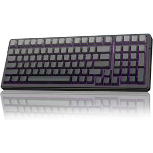 AULA F99 Wireless Mechanical Keyboard,Gasket Structure Hot Swappable Custom Keyboard,RGB Backlit,Creamy Sound,Side Printed PBT Keycaps,2.4GHz/USB-C/BT5.0 Computer Gaming Keyboards, Black