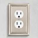 Henne Bery Sunken Pearls Heavy Duty Decorative Wall Plate Switch Plate Outlet Cover (Single Duplex, 2 Pack, Satin Nickel)