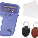 Handheld 125khz Copier RFID Smart ID Card Duplicator Used for T5577 or EM4305+5pcs ID rewrite Cards +ID Leather Key Fob 2pcs