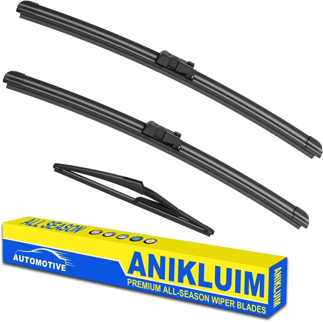 ANIKLUIM 26"+23" Wiper Blades with 12" Rear Wiper Blade Set Replacement for Mercedes-Benz Windshield Wipers Original Factory Quality (Pack of 3)