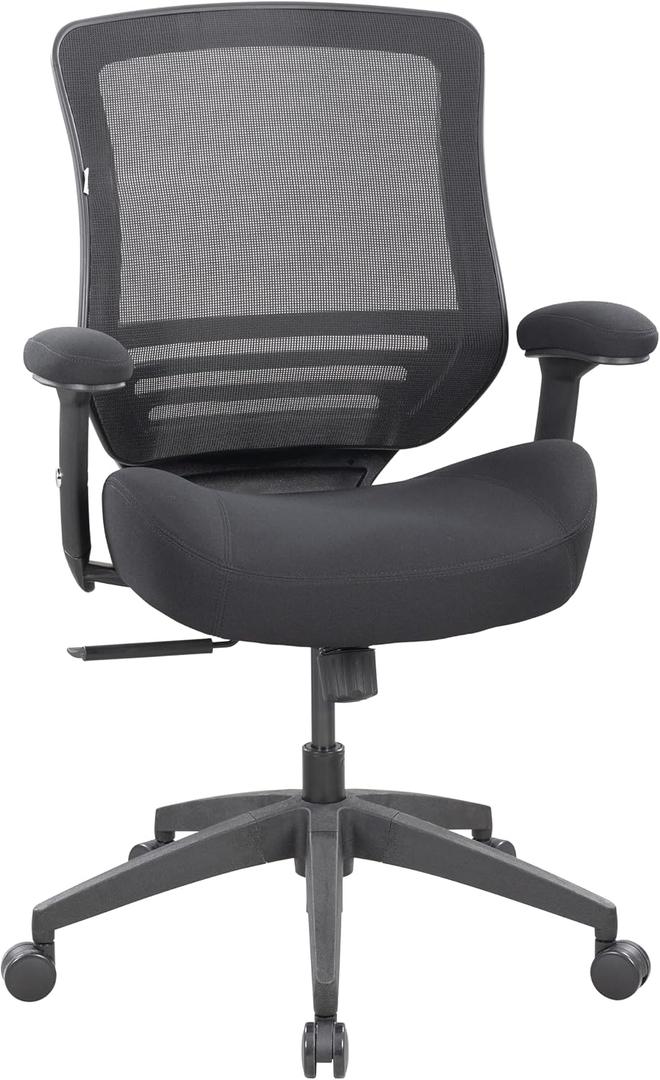 BOLISS Office Chair Mesh Ergonomic Super Soft Thick and Wide Cushion Computer Desk Chair Height Adjustable Arms and Lumbar Support Reduce Back Pain (Black), 28.1 inches x 25.4 inches x 37 inches