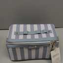 BOYATU Travel Makeup Bag for Women: Large Cosmetic Bag Set of 3 - PU Leather Make up Bag with Compartments - Compact Waterproof Toiletry Bag with Divider & Handle (B-2-Blue)