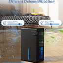 Dehumidifier, 95 OZ Dehumidifiers for Home (800 sq.ft), Quiet Small Dehumidifiers for Bedroom Bathroom Basements Closet RV, Auto Shut Off, Two Working Models and 7 Colors LED（Black）