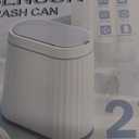 ELPHECO Bathroom Motion Sensor Trash can 2 Gallon Automatic Garbage Can, Slim Plastic Smart Trash Can with Lid, Commercial Intelligent Trash Bin for Bedroom, Bathroom, Office, White with Grey Trim