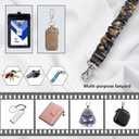 Lanyardio Stretchy Scrunchie Lanyard for ID Badges Keys, Cute Teacher Lanyard for Women with 2 Card Holders 19.17 Inch (Halloween Spider Web)