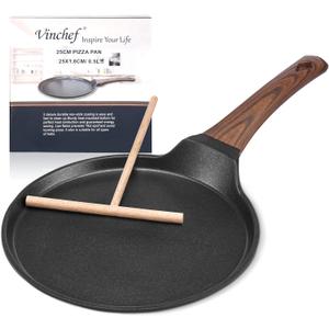 Vinchef Nonstick Crepe Pan, 10inch Skillet Pan for Dosa Tawa Omelette Tortillas Crispy Pancake, Griddle Pancake Pan, PFOA FREE and Induction Compatible