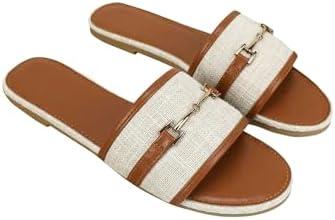 Verdusa Women's Open Toe Slides Single Band Slip On Flat Sandals Summer Shoes 7.5