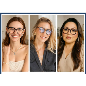 Madison Avenue Blue Light Blocking Glasses Oversized Fashion Blue Light Glasses for Women Anti Eyestrain & UV Protection Computer Eyeglasses (Grey Demi) 3Pcs