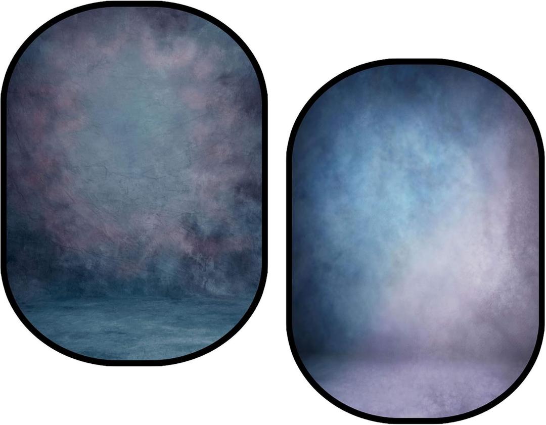 Kate Collapsible Backdrop Pop Up Backdrops Blue Portable Background for Portrait Headshot, Video, Live Stream, 5x6.5ft
