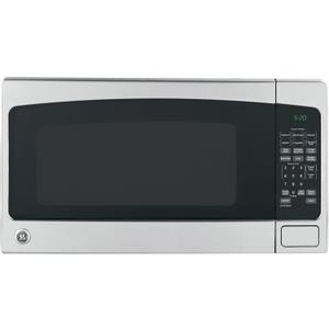 GE Countertop Microwave Oven,1, 200-watt Capacity, 2.0 Cubic Ft., 8 Auto Setting Cooking Settings, Child-Lock Technology, Kitchen Essentials for the Countertop, Dorm Room or Apartment, Stainless Steel