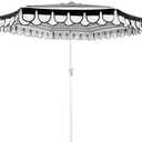 9Ft Elegant Valance Patio Umbrella, Outdoor Umbrellas for Patio with Auto-Tilt and Crank Systerm, Table Umbrella for Outdoors, Poolside,Beach, Backyard
