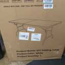 1 Set 6 FT Rectangle Folding Table with Carrying Handle, Lightweight Fold-in-Half Utility Table, with Matching White Stretch Spandex Covers, Ideal for Weddings, Parties, Camping, Banquets, Crafts