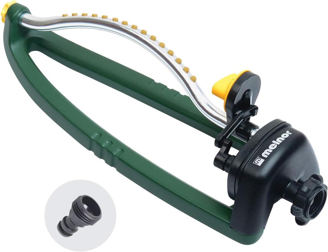 Melnor 65050-AMZ Oscillating Sprinkler with 15 Precision Nozzles and QuickConnect Product Adapter
