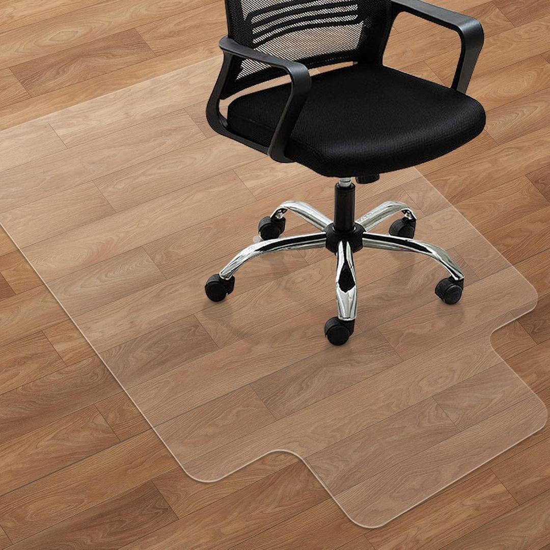 SHAREWIN Office Chair Mat for Hardwood Floors - 36"x47" Desk Chair Mats Home Floor Protector Heavy Duty - Easy Clean (47"x36" with lip, Clear for Hard Floor)