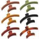 Tigeen 12 Pieces 4.7 Inch Hair Clips 1.8 Inch Claw Clips Set for Thick and Thin Hair 2 Styles Non Slip Strong Big and Small Claw Hair Clips with Double Row Teeth for Women, 6 Colors