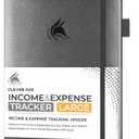 Clever Fox Income & Expense Tracker Large – Accounting & Bookkeeping Ledger Book for Small Business – 2-Year Record Notebook, A4 (Silver Black)