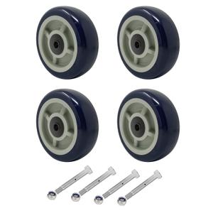 5 inch Caster Wheels-Industrial Caster, Polyurethane on Polypropylene Wheel- Casters Set of 4 Heavy Duty - 3200LB Total Capacity - Widely use for U-Boat Platform Trucks