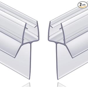 2-Pack Butecare Frameless Shower Door Bottom Seal with Long Sweep for Glass Doors – Stop Shower Leaks and Create a Water Barrier (5/16” x 36”)
