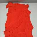 Wenrine Women's Sexy Strapless Mini Dress Summer Bodycon Sleeveless Mesh Ruffle Casual Tube Top Club Party Dresses (Red)