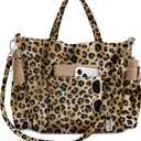 Miss Adola Crossbody Corduroy Tote Bag for Women, Large Tote Bag with Multi-Pockets and Zipper for Travel Work
