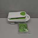 Mueller Pro-Series 10-in-1, 8 Blade Vegetable Chopper, Onion Mincer, Cutter, Dicer, Egg Slicer with Container, French Fry Cutter Potato Slicer, Home Essentials, Salad Chopper White Sand/Green