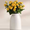 hjn White Flower Vase- Ceramic Vase for Flowers, Modern Vases for Living Room/Home Decor Accents/Entryway/Mantel/Bookshel-White (White-8.5inch)