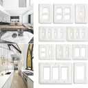 Ceramic Switch Plates,Switch Plate Covers Wall plate, Cover, White (QUAD TOGGLE)