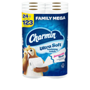 Charmin Ultra Soft Cushiony Touch Toilet Paper, 24 Family Mega Rolls = 123 Regular Rolls