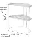 Stackable Metal Kitchen Cabinet Organizer,Kitchen Corner Shelf with Non-Slip Mat,Bathroom Organizer,Storage Shelf for Cabinet/Bathroom/Countertops/Utensils