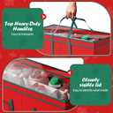 2 x Christmas Figurine Storage Box & Nutcracker Storage Containers with Visible Lid for 15-inch Collectibles, Large Holiday Ornament Decor Organizer Keeps 8 Figurines, Xmas Decoration Storage Box, Red