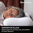 Brookstone Memory Foam Pillow - Supportive Pillows Adapt to Body's Curves for Optimal Comfort, Pressure Relief - for Side, Back & Stomach Sleepers - Removable, Washable Cover, 23.6
