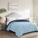 Homelike Moment Comforter King Size - Blue Duvet Insert Down Alternative Bed King Comforter, Lightweight Bedding Comforters Quilted Soft All Season Reversible Navy/Light Blue