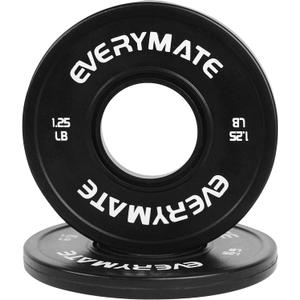 EVERYMATE Black Change Weight Plates 1.25LB Set Fractional Plate Olympic Bumper Plates for Cross Training Bumper Weight Plates Steel Insert Strength Training Weight Plates